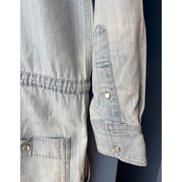 Isabel Marant Etoile Marvin Chambray Denim Jumpsuit 34 Long Sleeve Cotton - Picture 6 of 9